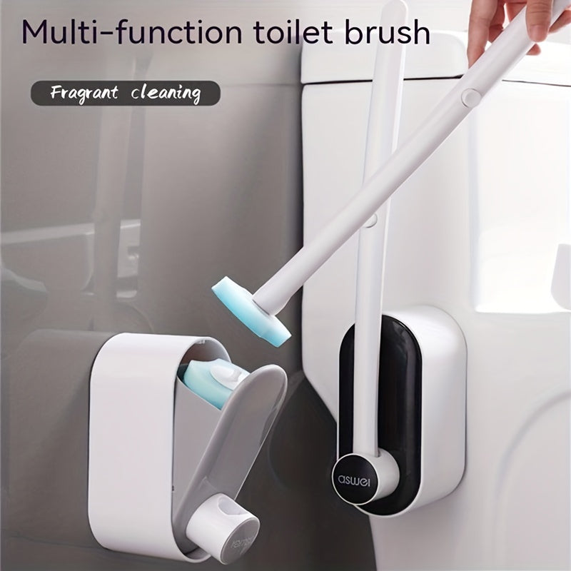 1 set with 32 brush heads, or only 48 accessory brush heads, bathroom accessories, use this to clean your bathroom, wall mounted with fragrant brush heads, powerful cleaning toilet brush set