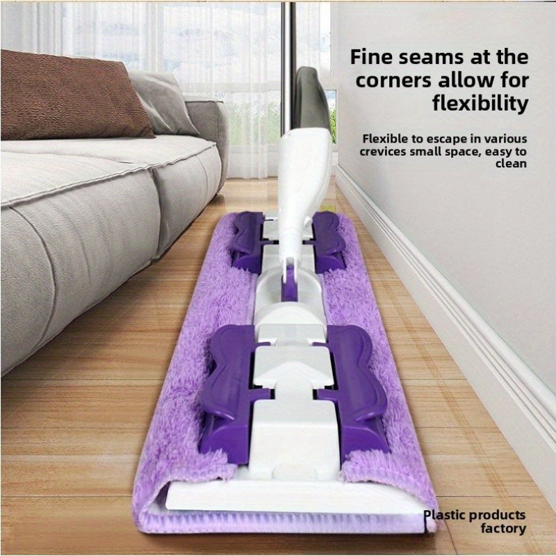 1-Pack Heavy-Duty Chenille Spray Mop with Long Handle - Wet/Dry Floor Cleaner, 3 Reusable Cleaning Pads, for Hardwood, Tile, Laminate, Kitchen, Bathroom, Living Room - Space-Saving Storage Design, Versatile Floor Cleaning, Ergonomic Spray Mop, Easygrip H