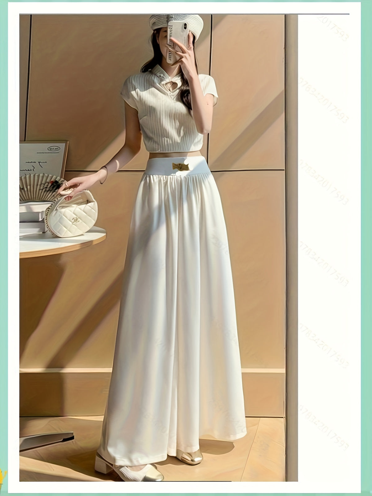 Wide-leg Pants for Women in Summer Thin High Waist Small Drooping Casual Cool Pants Slim and Versatile Straight Pants Skirt Pants