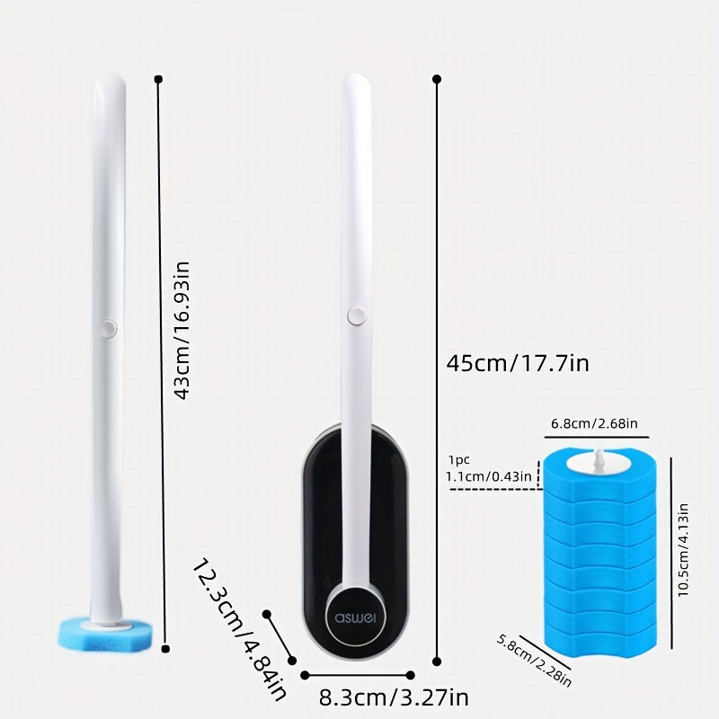 1 set with 32 brush heads, or only 48 accessory brush heads, bathroom accessories, use this to clean your bathroom, wall mounted with fragrant brush heads, powerful cleaning toilet brush set