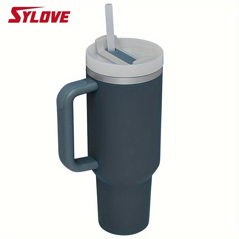 SLOVE 40oz Stainless Steel Tumbler With Handle And Straw, Insulated Sports Water Bottle For Men And Women, Keep Warm Or Cold, Coffee Cup - Perfect Gift