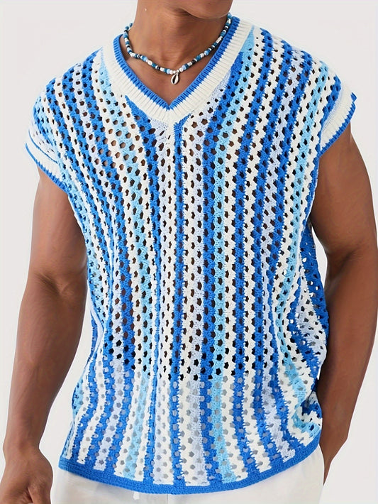 Openwork Crochet Vest