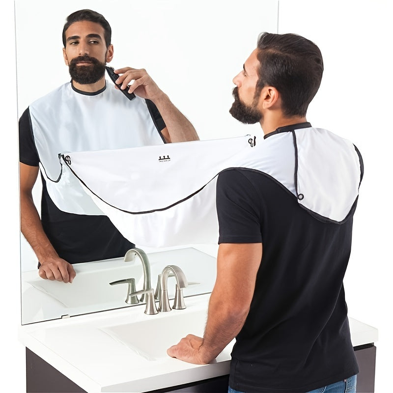 1pc, Men's beard trimming apron with suction cup fixing device, can catch the beard when shaving, easy to clean up sweeping, let you take care of the beard more convenient