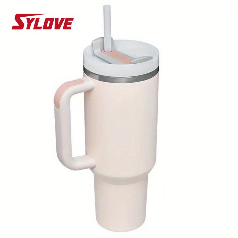 SLOVE 40oz Stainless Steel Tumbler With Handle And Straw, Insulated Sports Water Bottle For Men And Women, Keep Warm Or Cold, Coffee Cup - Perfect Gift