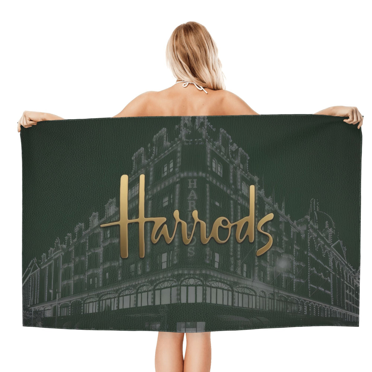 Harrods Luxury Beach Towel - Quick-Dry Microfiber Bath & Swim Towel with Elegant Harrods Store Design, Lightweight & Highly Absorbent for Gym, Yoga, Travel - Perfect for Harrods shoppers - Bath, Pool, Spa Essential, Contemporary Pattern, Durable Material