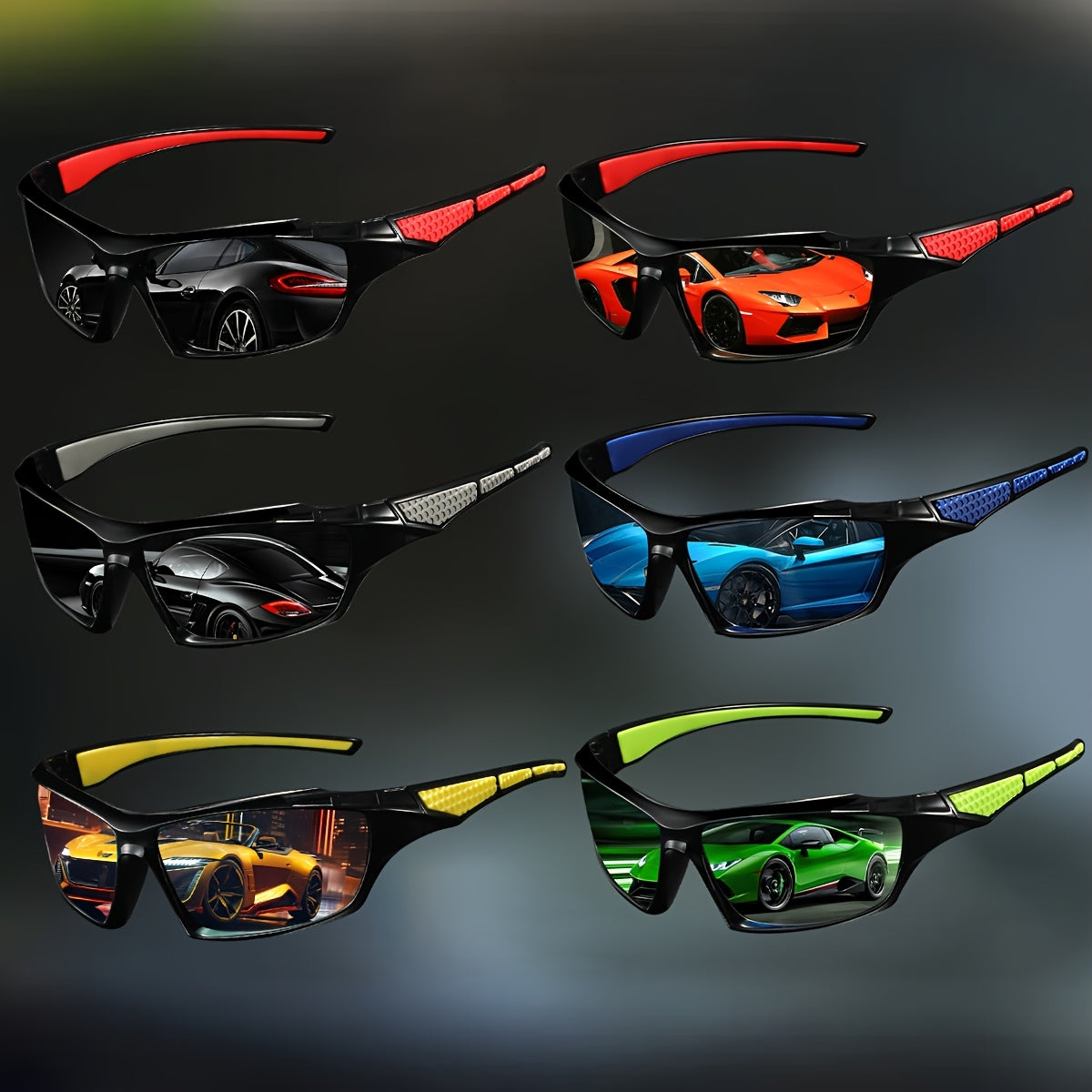 6pcs Fashion Glasses with Colored Lenses, Suitable for Daily Casual and Party Photography