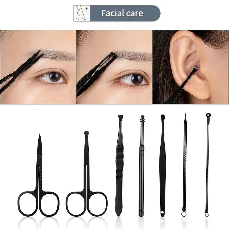 Professional Pedicure Nail Scissors Set - 7/10/12/16/18 Pcs Nail Care Tools, Nail Cutter Nail Clipper Nail Files With Portable Case For Men And Women