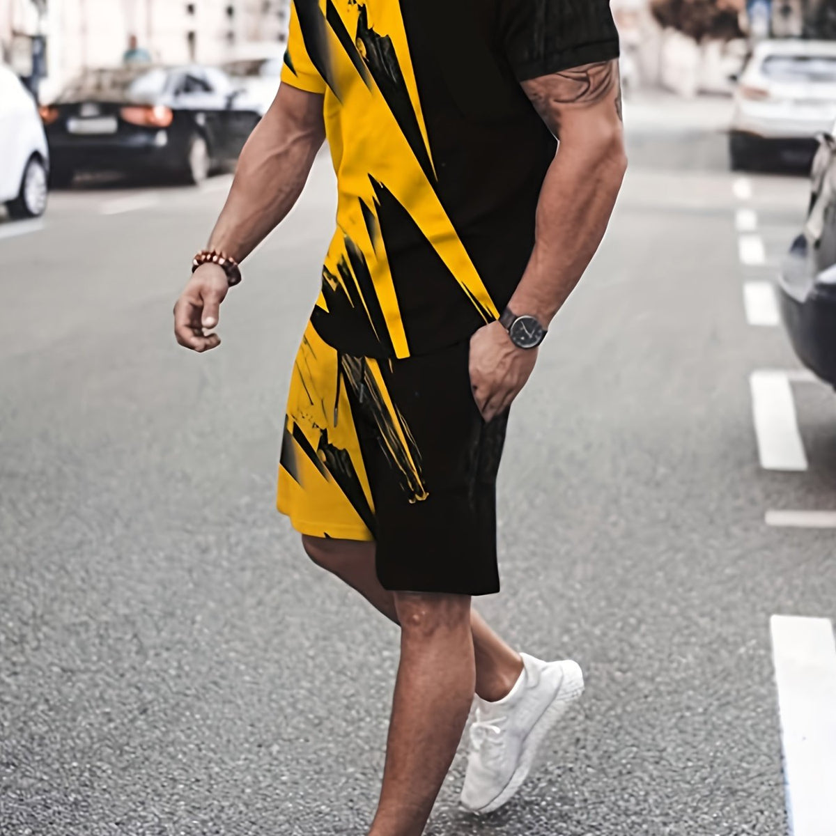 2 Piece Outfits For Men, Men's Short Sets 2 Piece Outfits Fashion Summer Tracksuits Casual Set Tops And Pants Set