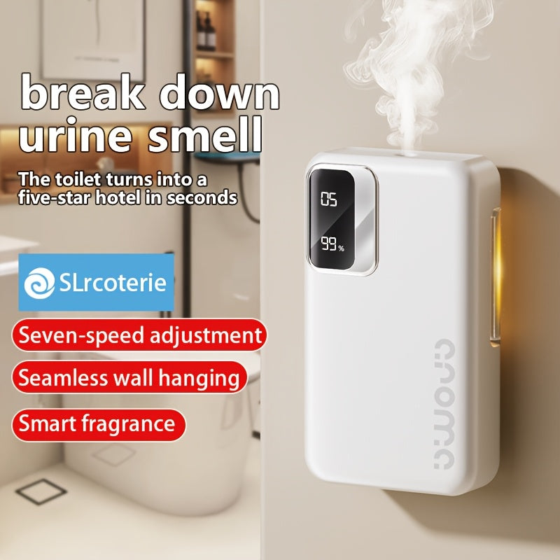 SLrcoterie Deodorizing & Fragrance Booster 2-in-1 | Smart Aroma Diffuser with 7-Level Timer Spray + USB Fast Charging, 1800mAh Long-Lasting Battery, Ideal for Bedroom Moisture, Bathroom Odors, and Office Stale Air. No Essential Oils Needed,