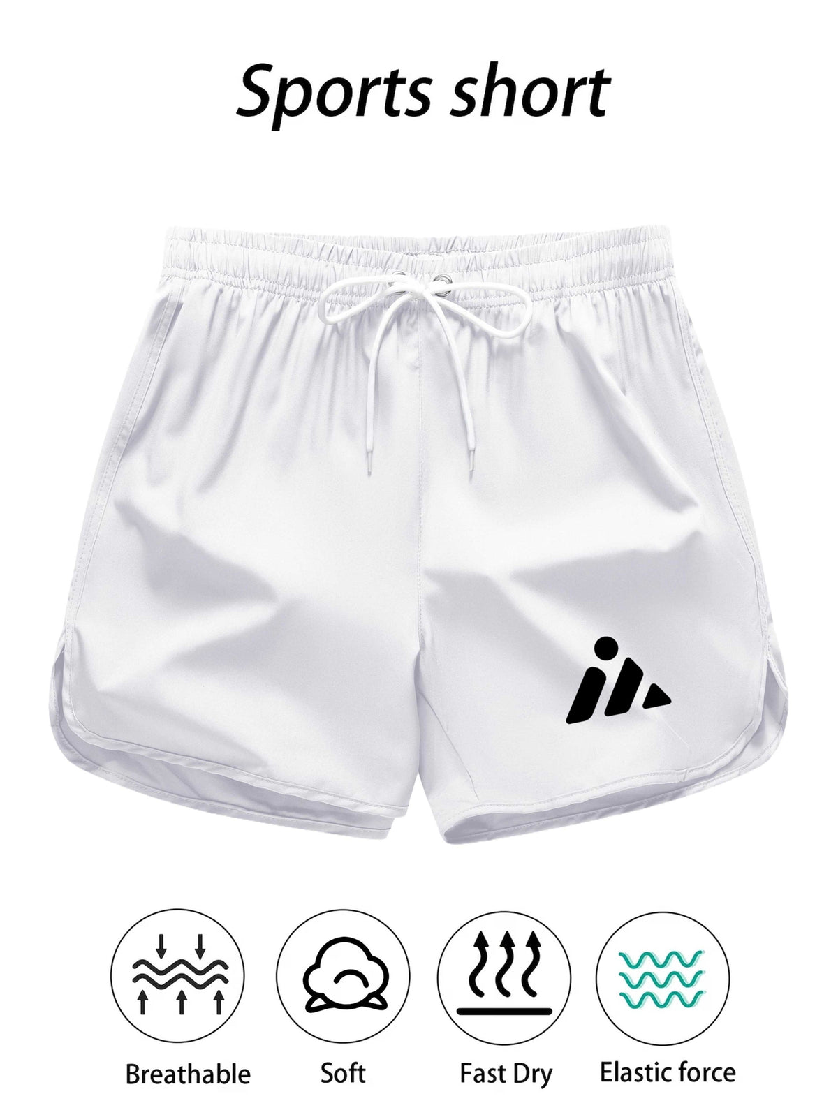 Men's Casual Sports Shorts, Quick-Drying, Breathable, Sweat-Wicking Polyester Fabric, with Drawstring, Machine Washable, Suitable for Gym, Sports, Outdoor, Jogging, Beach