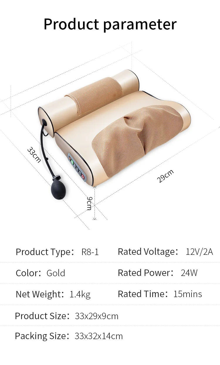 Jinkairui 2 in 1 Newest Upgrade Cervical Traction and Neck Massager Pillow Wormwood Relieve Pain Promote Sleep Solve Insomnia