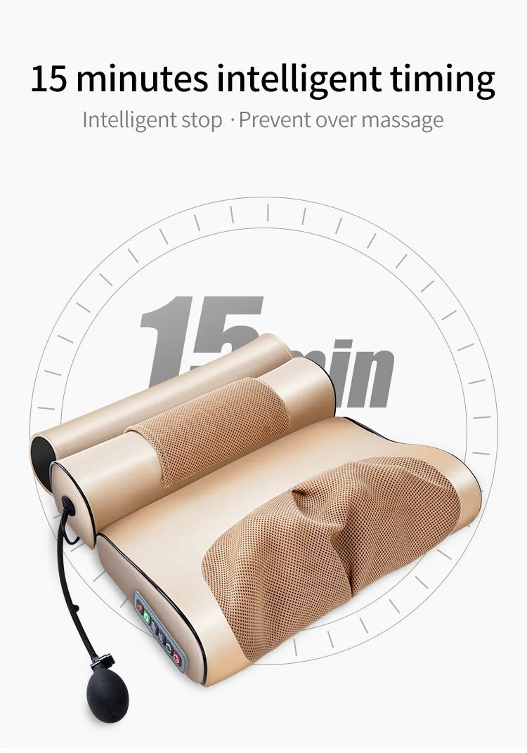 Jinkairui 2 in 1 Newest Upgrade Cervical Traction and Neck Massager Pillow Wormwood Relieve Pain Promote Sleep Solve Insomnia