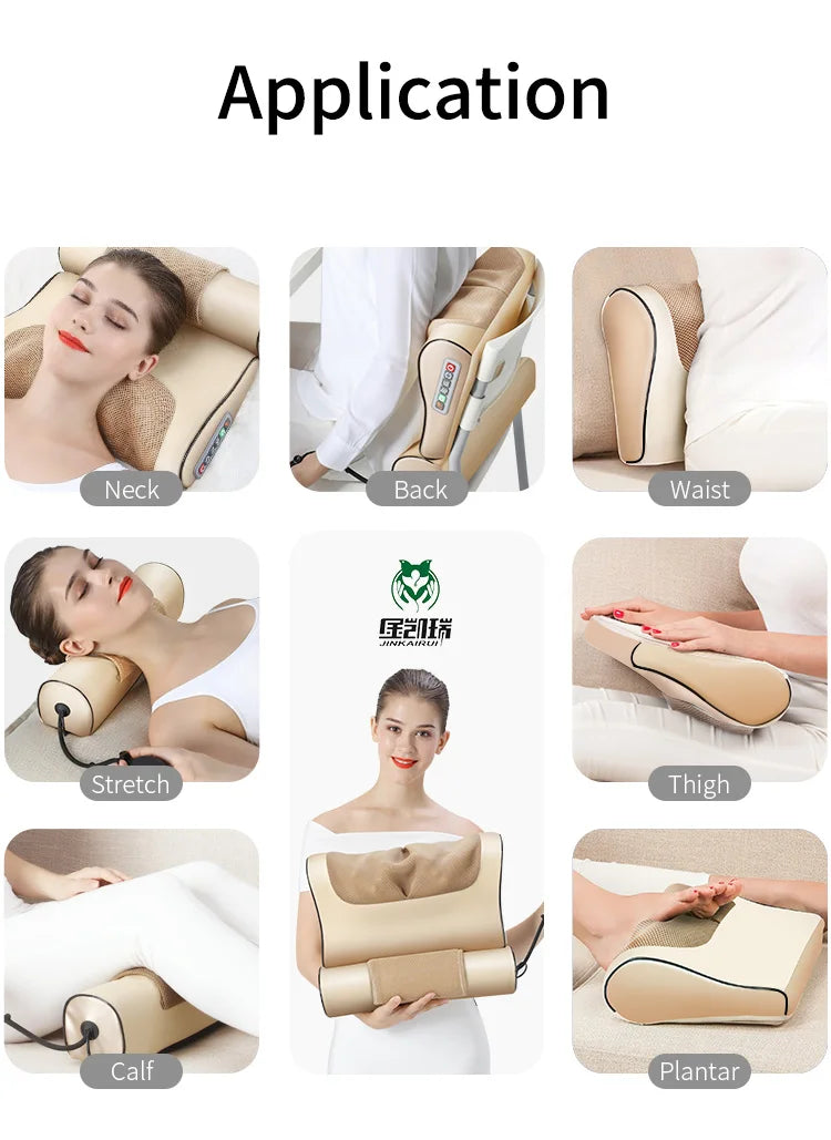 Jinkairui 2 in 1 Newest Upgrade Cervical Traction and Neck Massager Pillow Wormwood Relieve Pain Promote Sleep Solve Insomnia