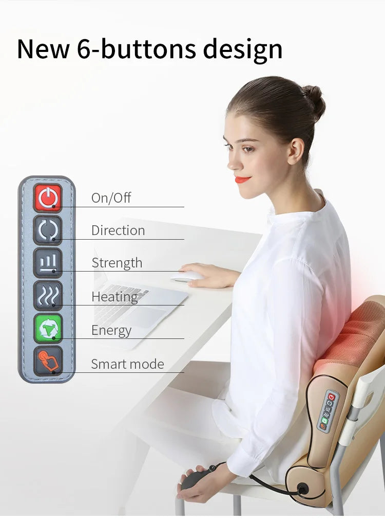 Jinkairui 2 in 1 Newest Upgrade Cervical Traction and Neck Massager Pillow Wormwood Relieve Pain Promote Sleep Solve Insomnia