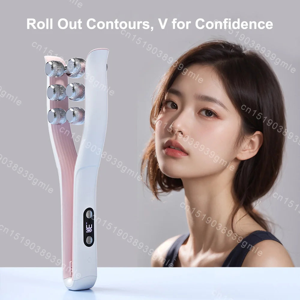 EMS Micro-Current Face Massage Roller Neck Face Lifting Firming Facial Lift Massager Anti Wrinkle Face Slimming Beauty Skin Care