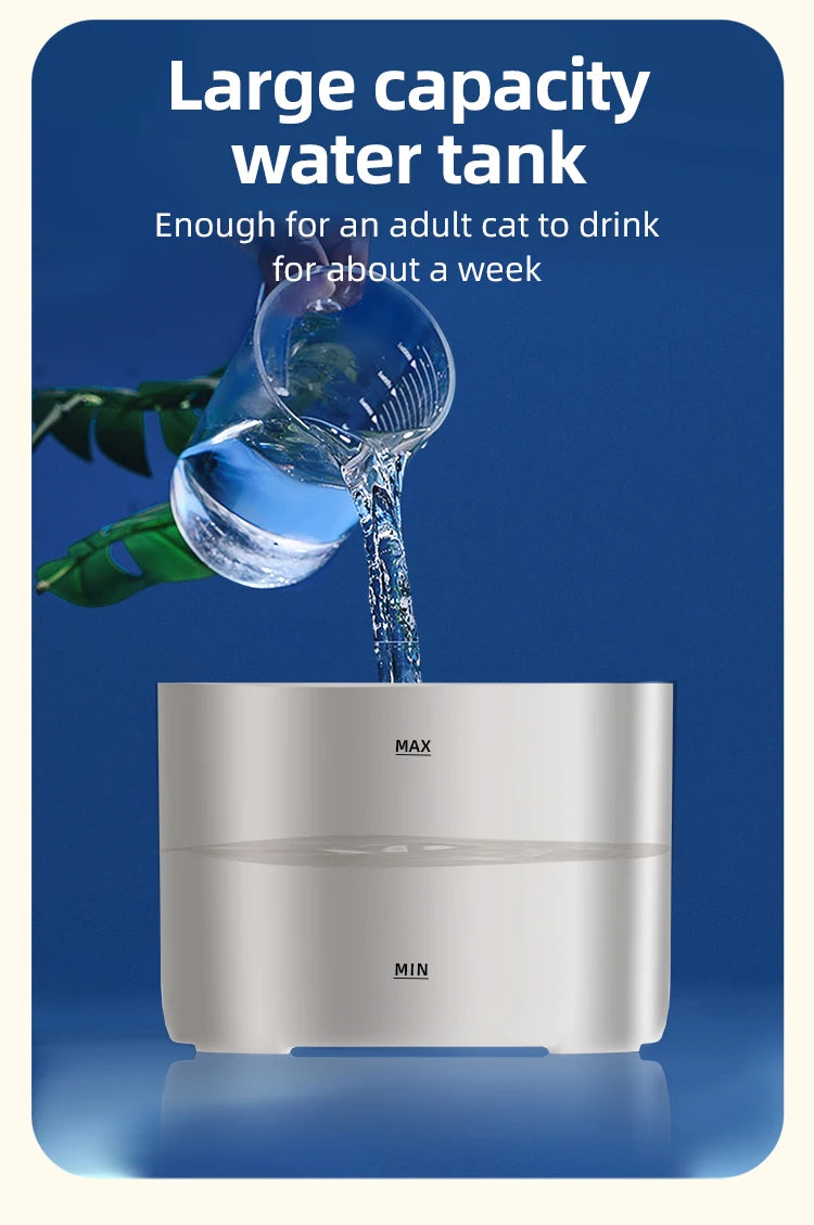 Pet Cat Automatic Water Fountain with Filters Ultra Silent USB Electric Water Pump Pet Drinking Water Dispenser for Cat and Dog