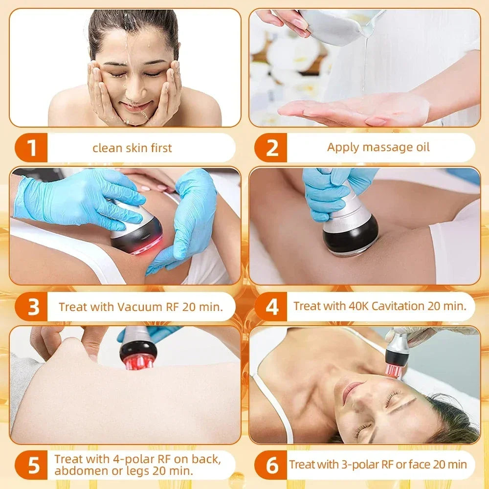 40K 3/4 IN 1 Cavitation  Body Slimming Machine Facial Massager Skin Tighten Face Lifting Vacuum Suction Beauty Device