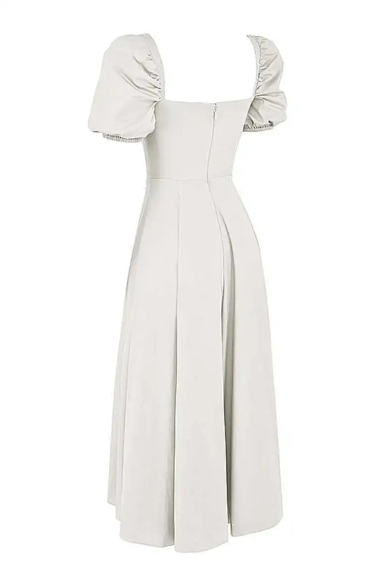 Avrilyaan White Lace Up Pleated Sexy Dress Women 2023 Split Backless Long Summer Dress Vestidos Elegant Holiday Casual Dresses