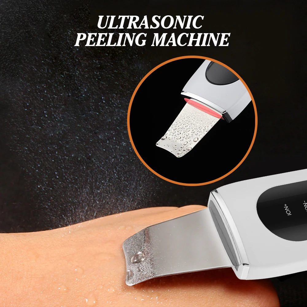 Skin Scrubber Ultrasonic Facial Machine for Home Use Spatula for Blackhead Remover Shovel Peeling Pore Cleaner Face Lift Massage