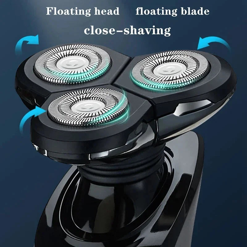 Kemei Waterproof LCD Display Electric Shaver Men Wet Dry Beard Razor Facial Shaving Machine Rechargeable KM-1524