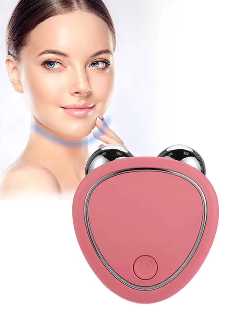 EMS Facial Massager Microcurrent Face Lifting Machine Anti Wrinkle Roller Skin Tightening Rejuvenation Beauty Charging Facial