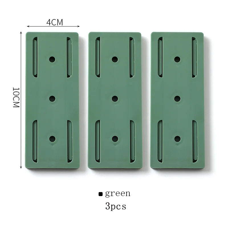 Self-Adhesive Power Socket  Strip Fixator Wall  Mounted Self Adhesive  Punch Free Row Plug Holder for Kitchen Home Office