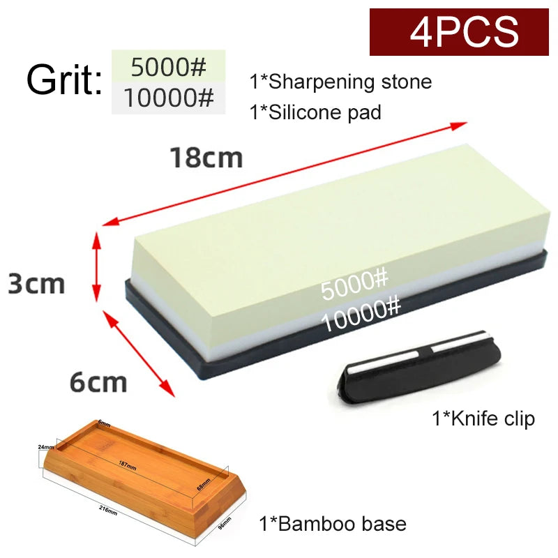 Sharpening Stone Knife Professional Sharpener Whetstone Dual Side Set Grinding Shapner Water Wetstone Kitchen Accessories Tool
