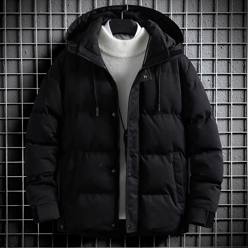 Men's Casual Fleece-padded Jacket Warm Waterproof Crisp High-quality Fabric Comfortable Skin Breathable Wear Handsome Coats