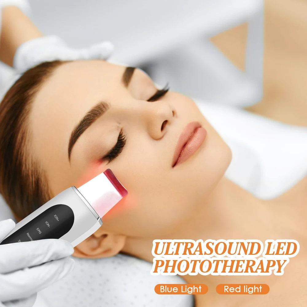 Skin Scrubber Ultrasonic Facial Machine for Home Use Spatula for Blackhead Remover Shovel Peeling Pore Cleaner Face Lift Massage