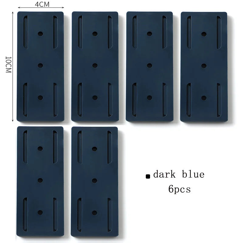 Self-Adhesive Power Socket  Strip Fixator Wall  Mounted Self Adhesive  Punch Free Row Plug Holder for Kitchen Home Office
