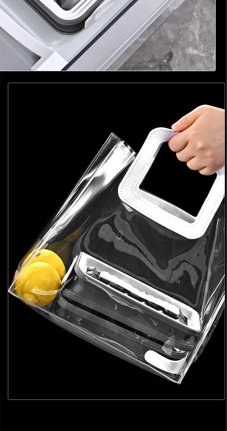 Diamond Shape Ice Maker 18 Ice Cube Mold Foldable Ice Kettle Two-in-one Multi-function Ice Tub Kitchen Bar Gadgets Box