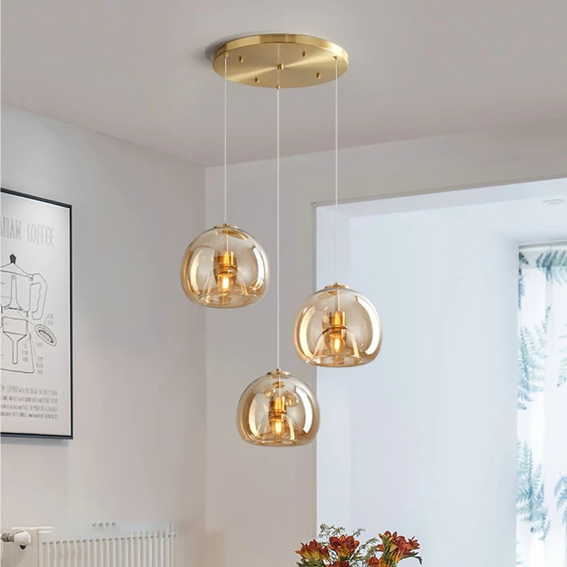 Nordic Restaurant Chandelier Lustre Pendant Lights Minimalist Coffee Shop Dining Kitchen Hanging Lamp Bar Bedroom Bedside Lamp