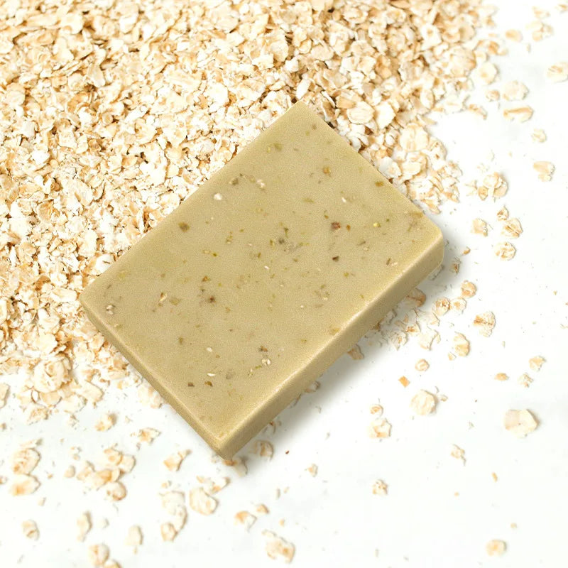 1/2/4/6Pcs Handmade Oat Soap,Natural,Gentle,Non Irritating, Brightening, Exfoliating, Body And Facial Cleansing, Whitening Soap