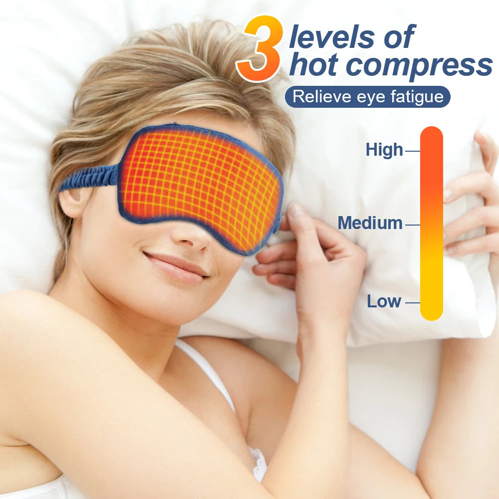 Electric Heating Eye Mask Infrared Hot Compress Eye Massager Relieve Fatigue Reduce Dark Circles Sleep Shade Eye Massage Glasses