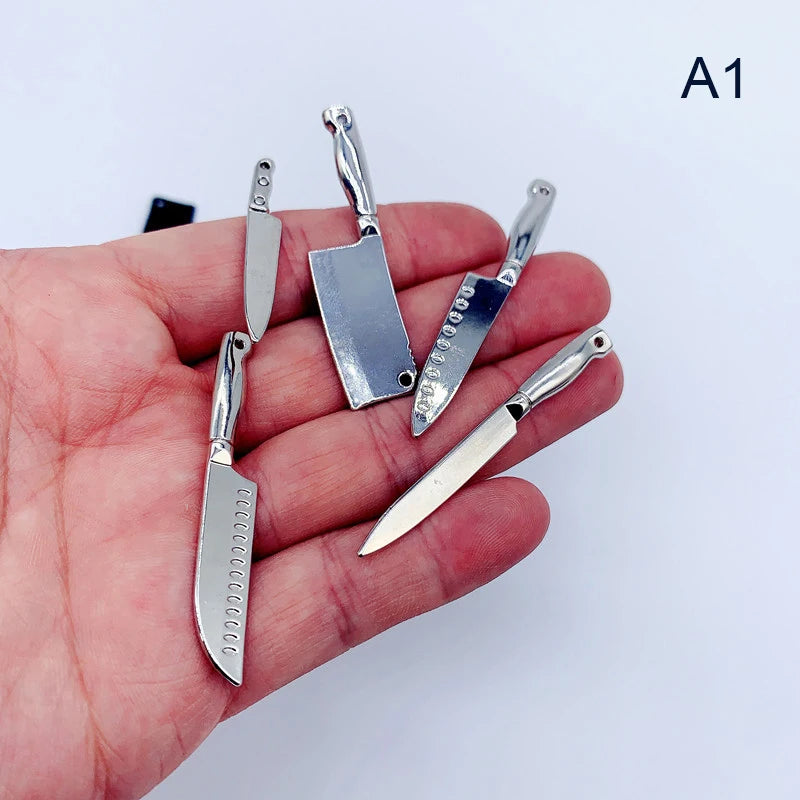 1 Set Doll House Mini Kitchen Knife Cooking Utensils Model for Dollhouse Kitchen Furniture Decoration Accessories Toy