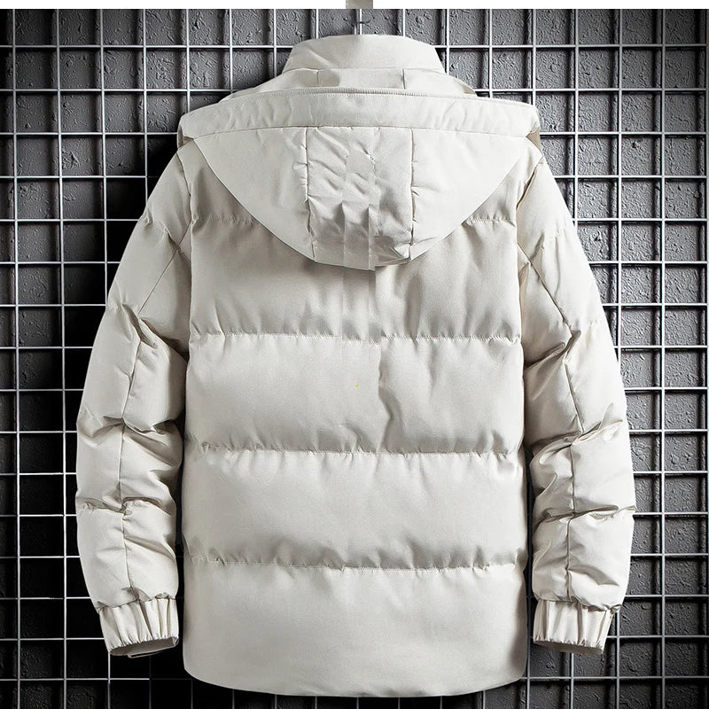 Men's Casual Fleece-padded Jacket Warm Waterproof Crisp High-quality Fabric Comfortable Skin Breathable Wear Handsome Coats