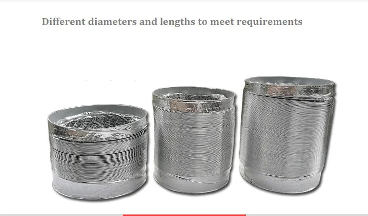 ∅150mm Double Layer Aluminum Foil Pipe Flexible Ventilation Duct for Kitchen Bathroom Extractor Dryer Fan Grow Tent 1.5m-6m
