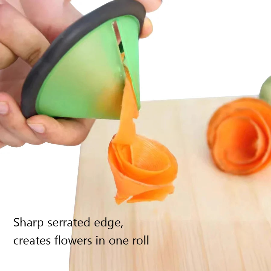 Stainless Steel Salad Curler Set Carrot and Cucumber Carving Knife Spiral Curling Grater Slicing Knife Kitchen Accessories