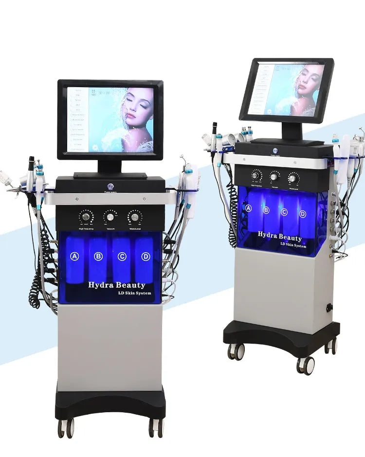 14 in 1 Women Aesthetic Beauty Equipment Bubble Oxygenation Ultrasonic Scrubber Hydrodermabrasion Hydro Facial Machine