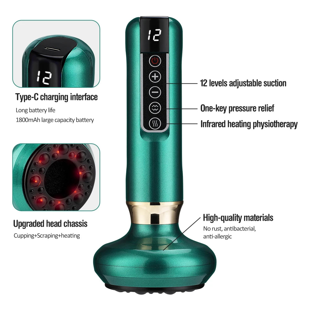Electric Suction Medical Cupping Therapy Set Beauty Massager Glass Jars Anti Cellulite Cupping Vacuum Slimming Guasha Massage