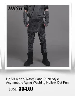 HKSH Autumn Winter New Men Tide Cotton Padded Jacket Scarf Collar Thick Long Sleeve Zipper Bread Chic Trendy RO Style Coat H2840