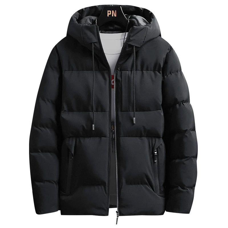 Autumn and Winter Men's Cotton Coat Hooded Jacket Warm Casual Simple Korean Version Slim Fit Cotton Coat  Trend Puffer Jacket
