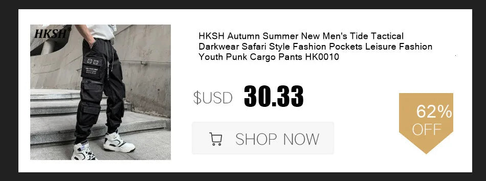 HKSH Autumn Winter New Men Tide Cotton Padded Jacket Scarf Collar Thick Long Sleeve Zipper Bread Chic Trendy RO Style Coat H2840
