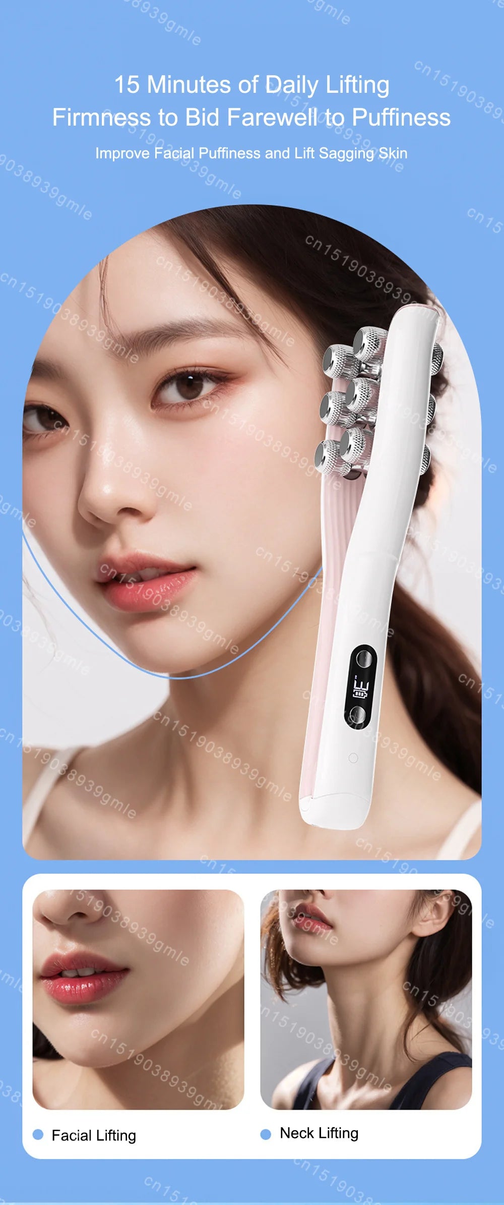 EMS Micro-Current Face Massage Roller Neck Face Lifting Firming Facial Lift Massager Anti Wrinkle Face Slimming Beauty Skin Care