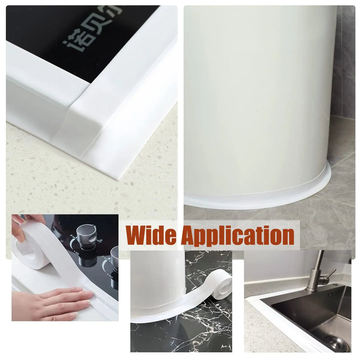 PVC Waterproof Sealing Tape Bathroom Toilet Caulk Tape Kitchen Sink Countertop Mildew Fouling Proof Sealer Self Adhesive Strip
