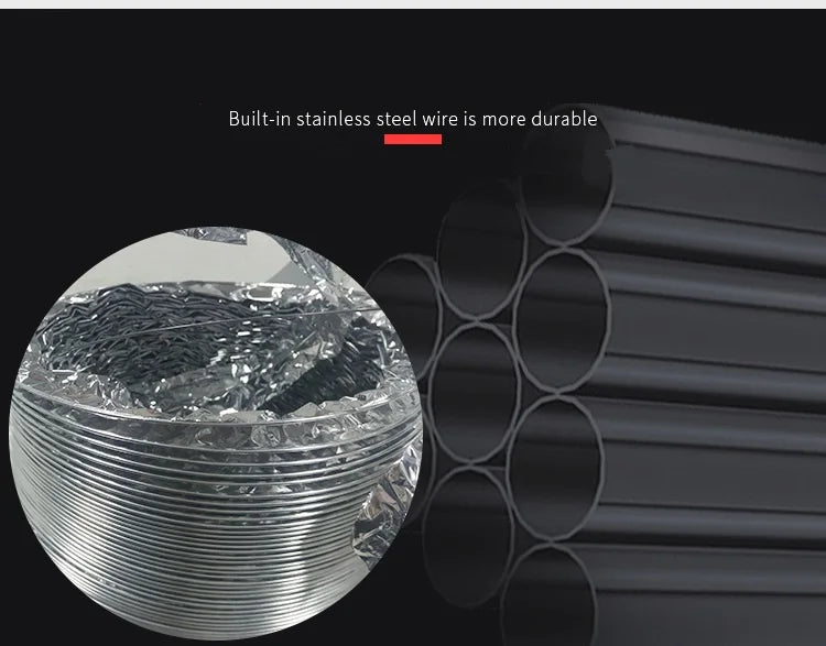 ∅150mm Double Layer Aluminum Foil Pipe Flexible Ventilation Duct for Kitchen Bathroom Extractor Dryer Fan Grow Tent 1.5m-6m