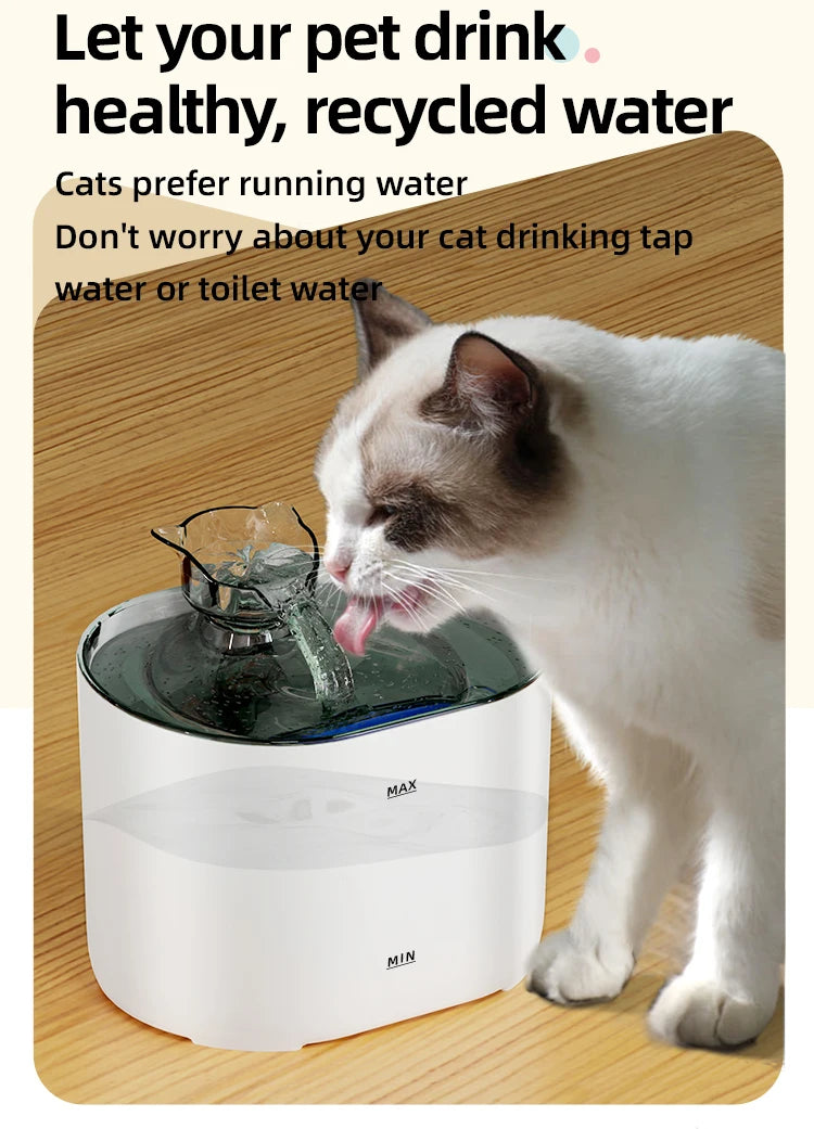 Pet Cat Automatic Water Fountain with Filters Ultra Silent USB Electric Water Pump Pet Drinking Water Dispenser for Cat and Dog