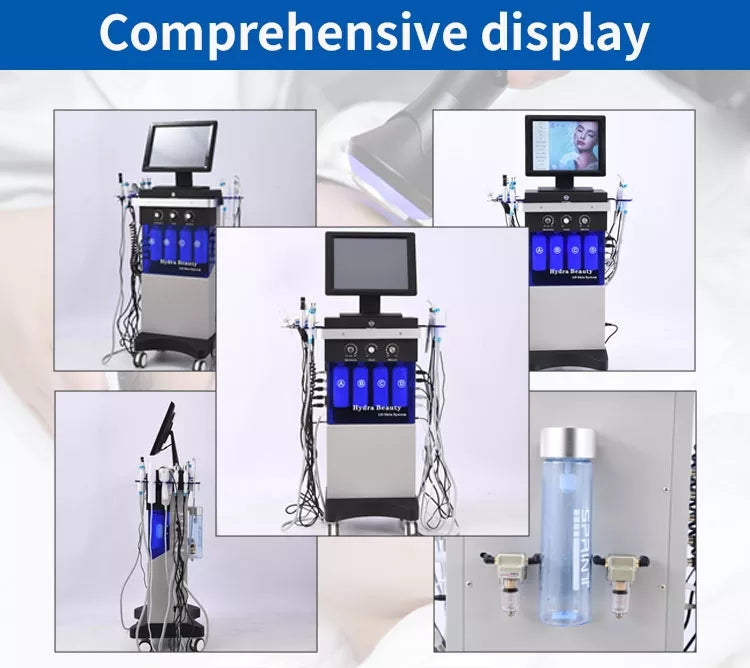 14 in 1 Women Aesthetic Beauty Equipment Bubble Oxygenation Ultrasonic Scrubber Hydrodermabrasion Hydro Facial Machine