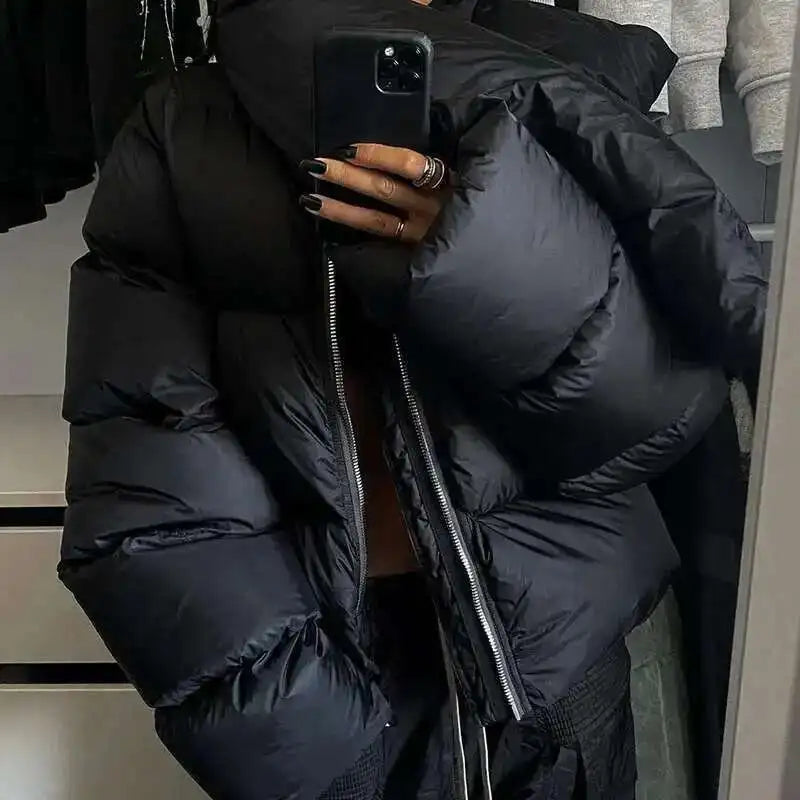 HKSH Autumn Winter New Men Tide Cotton Padded Jacket Scarf Collar Thick Long Sleeve Zipper Bread Chic Trendy RO Style Coat H2840