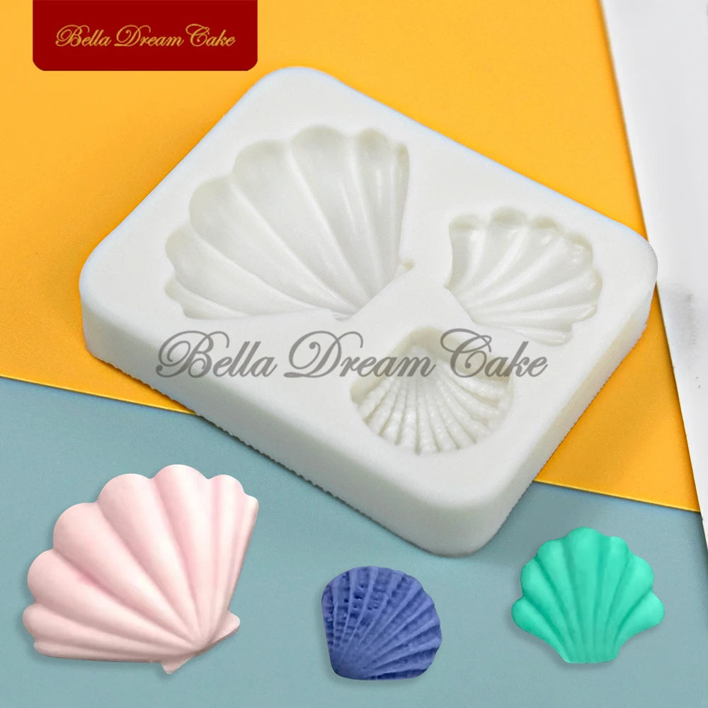 3D Small Seashell Design Silicone Mold Fondant Chocolate Mould Cake Decorating Tools DIY Clay Plaster Model Kitchen Accessories